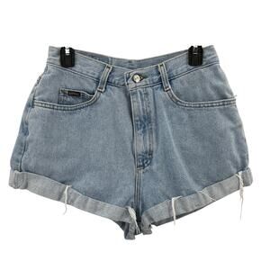 Denim Riders Cut-Off Jean Shorts WMNS XS Light Wash High Rise Cuffed Hem Cotton